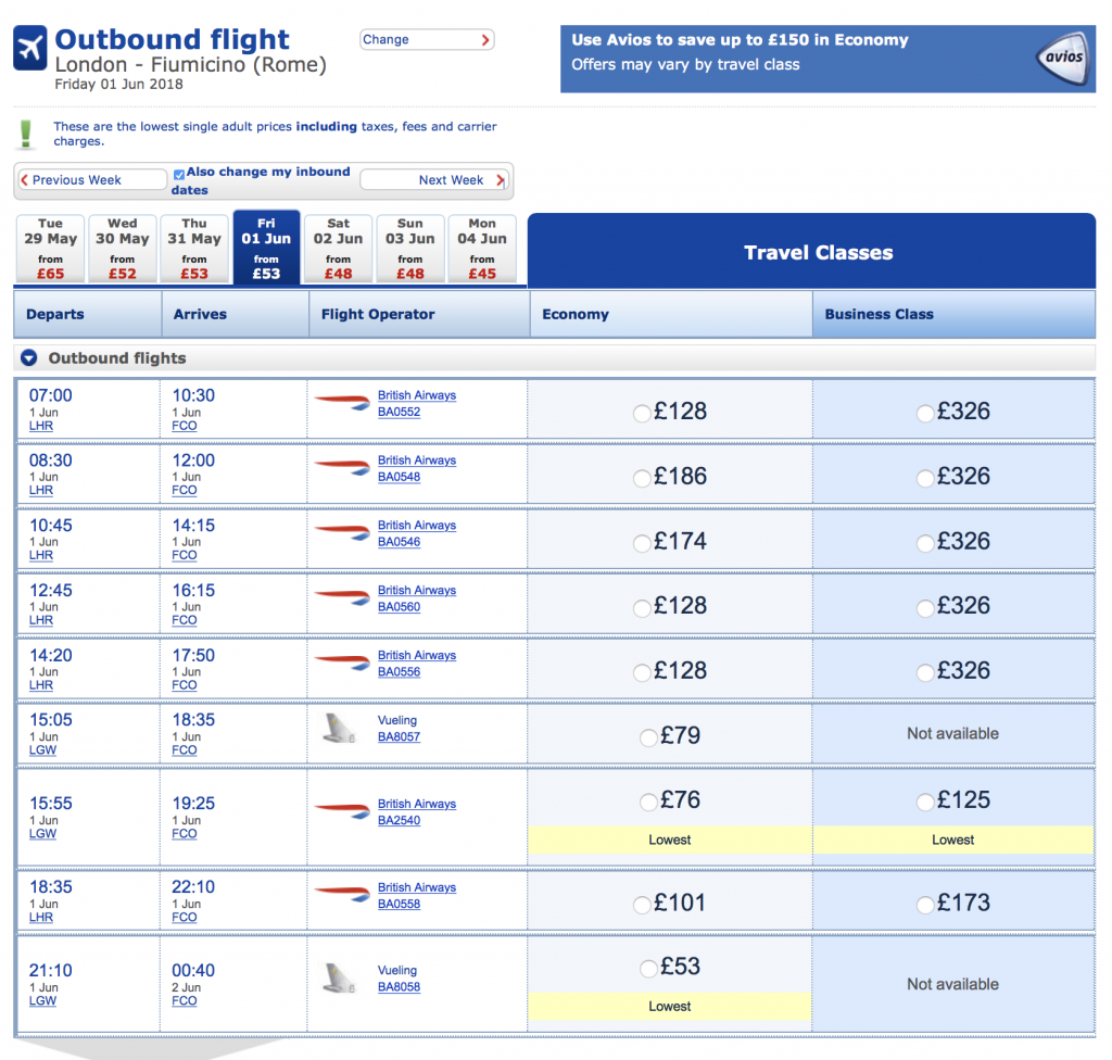 You Can Now Mix British Airways Basic And Plus Fares In A Single Booking