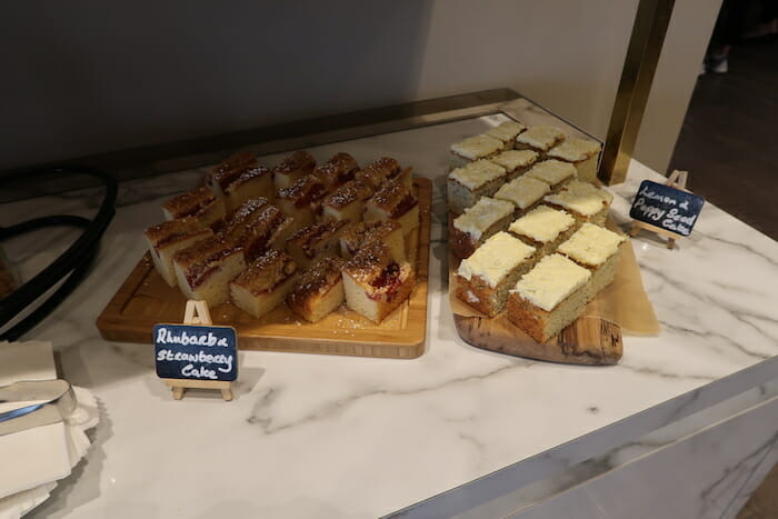 a group of cakes on a counter