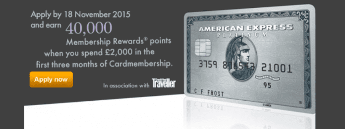 40,000 Avios From Amex Platinum (UK) â€“ Limited Time Deal
