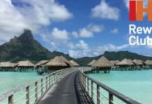 Bora Bora over water with huts on it