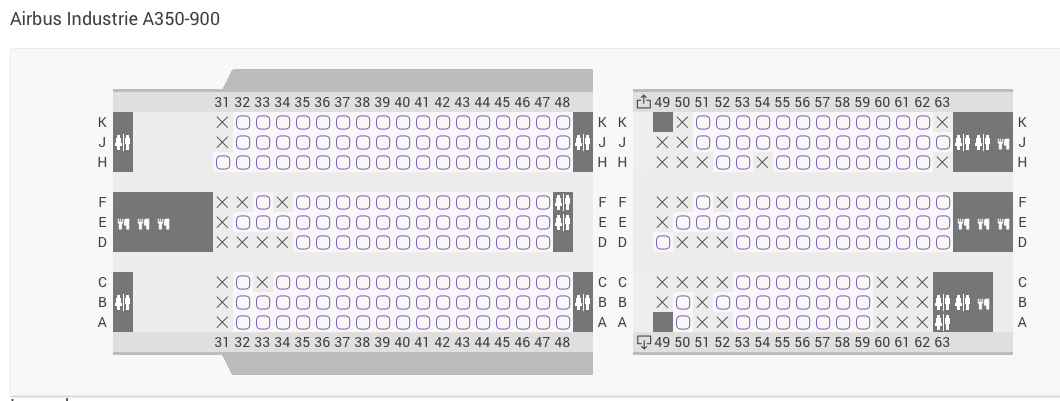 A350 1000 схема салона