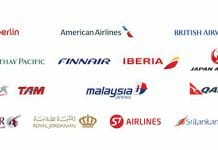 a group of logos of airline