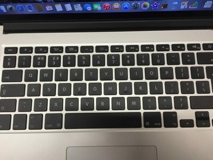 a keyboard of a laptop