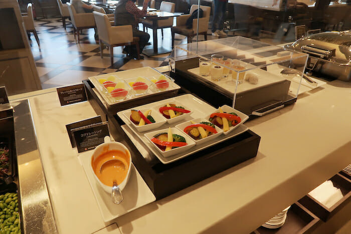 a trays of food on a table