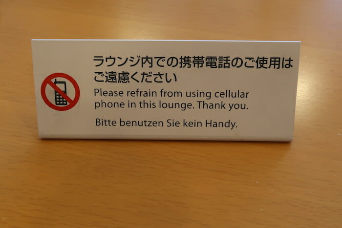 a sign on a table