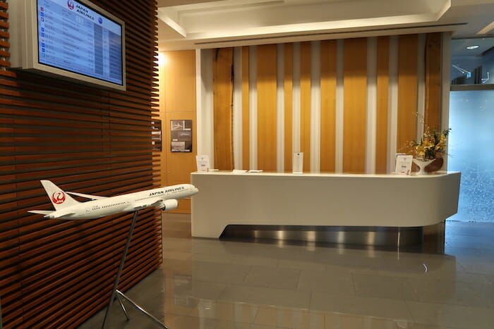 a model airplane in a lobby