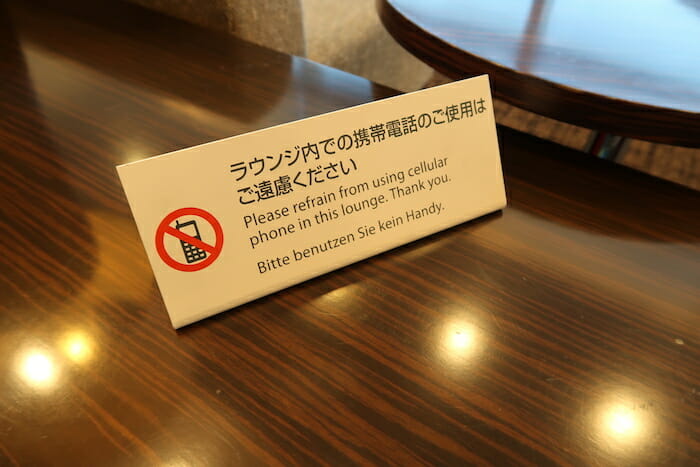 a sign on a table