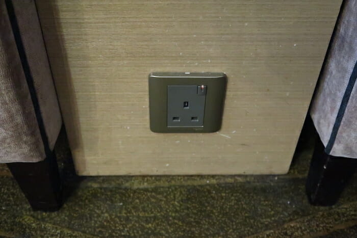 a wall outlet on a wall