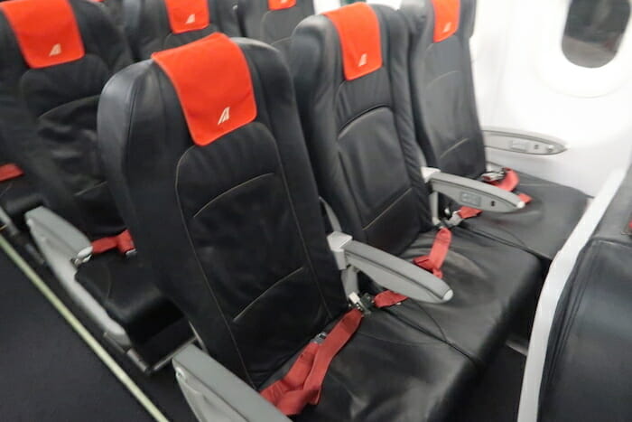 a row of seats in an airplane