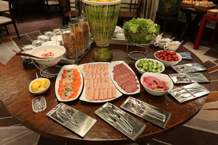 a table with food on it