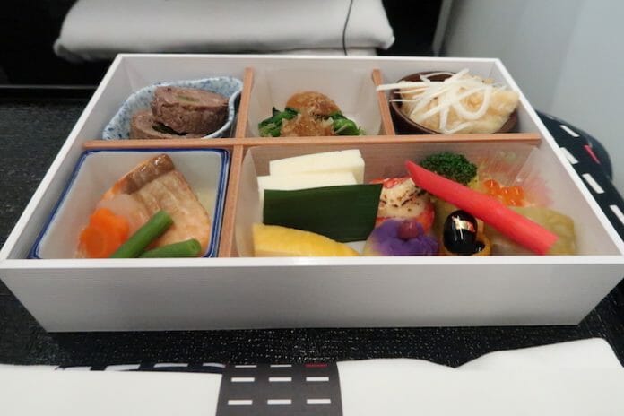 a tray of food in a box