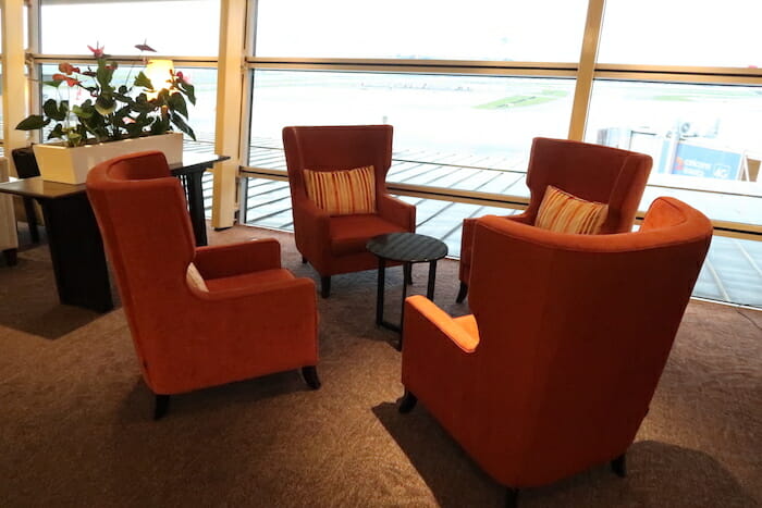 a group of chairs in a room