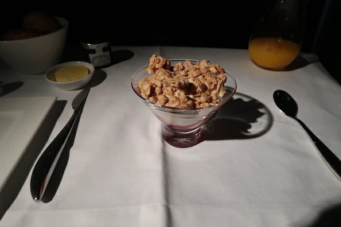 a bowl of cereal on a table