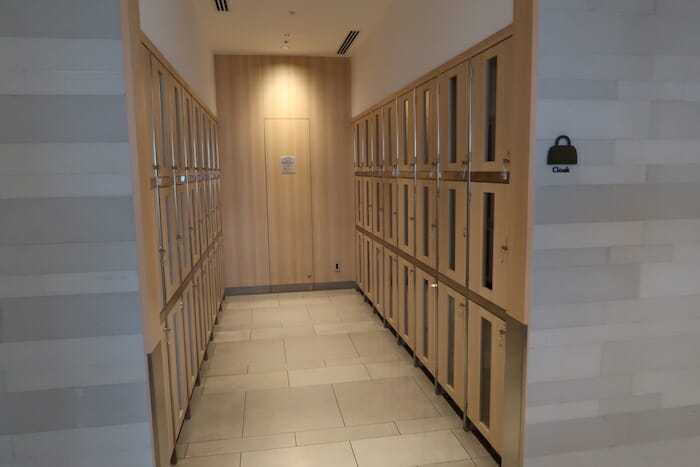 a hallway with lockers