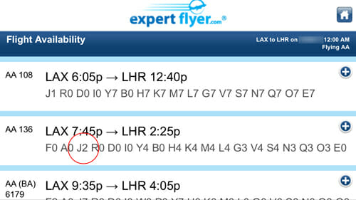 a screenshot of a flight schedule