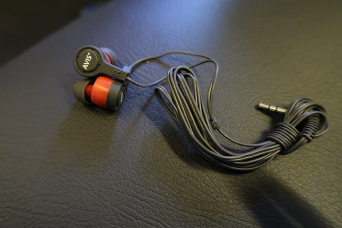 a pair of headphones with a cord