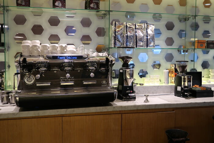 a coffee machine on a counter