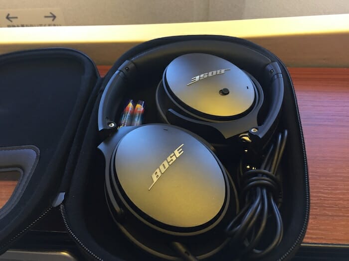 a pair of headphones in a case