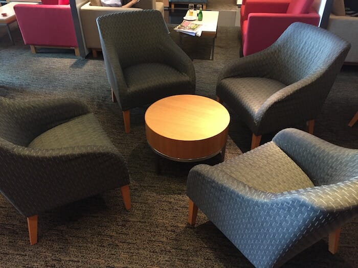 a group of chairs around a table