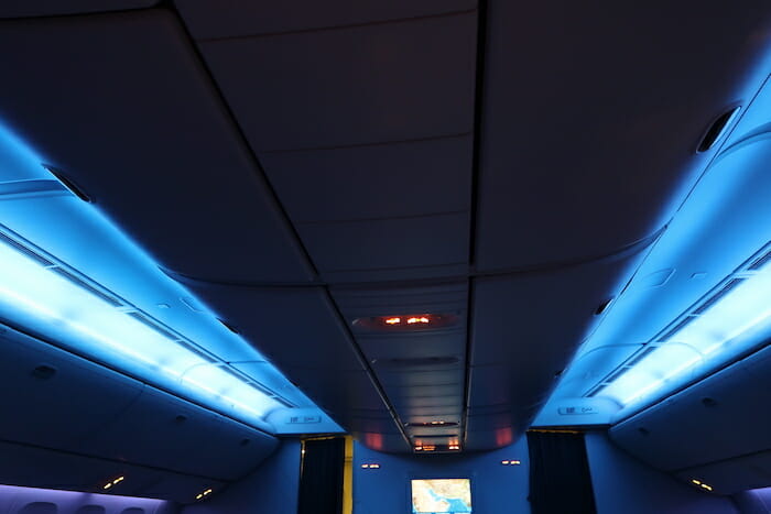 the inside of an airplane