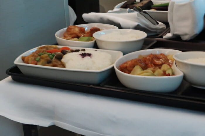 a tray of food on a table