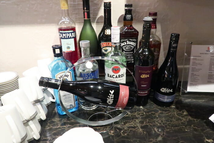 a group of bottles on a counter