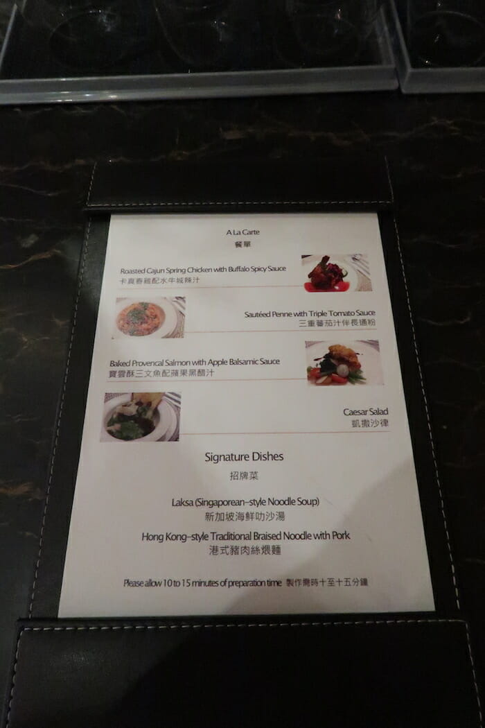 a menu on a table