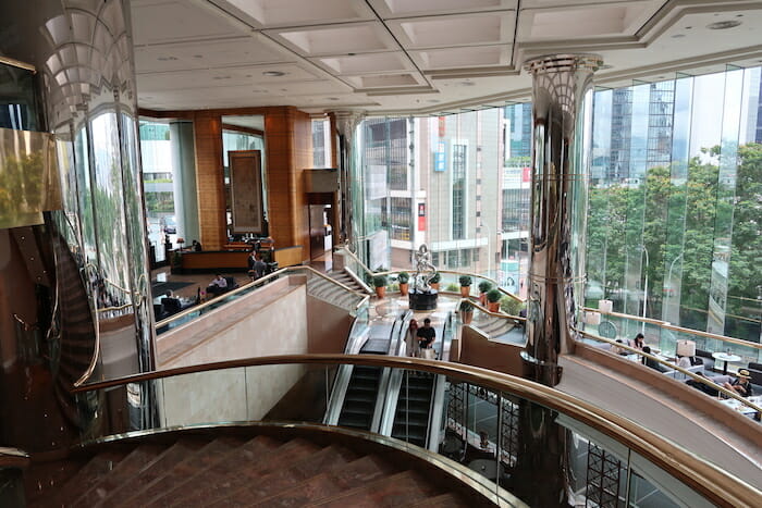 a escalator inside a building