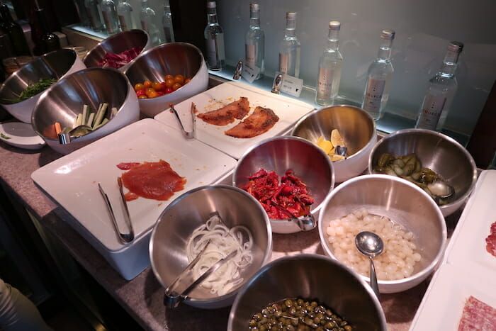 a table with bowls of food