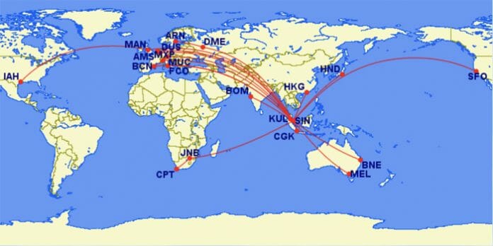 Singapore Airlines A350 Routes