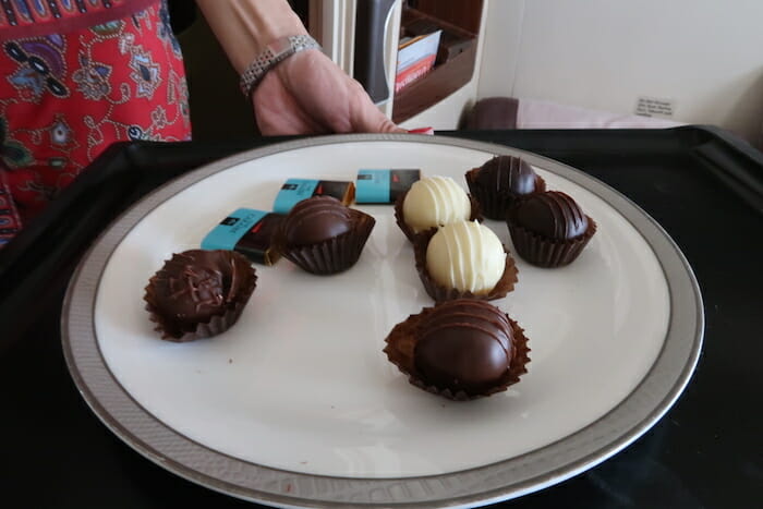 a plate of chocolates on a table