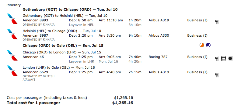 a screenshot of a flight schedule