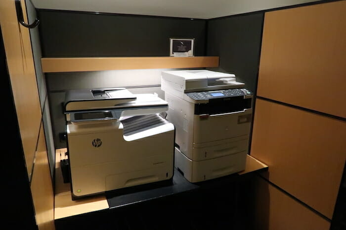 a group of office equipment on a desk