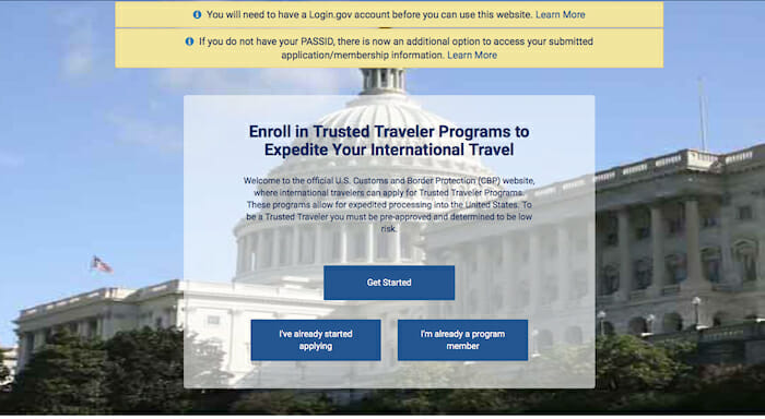 trusted travel portal