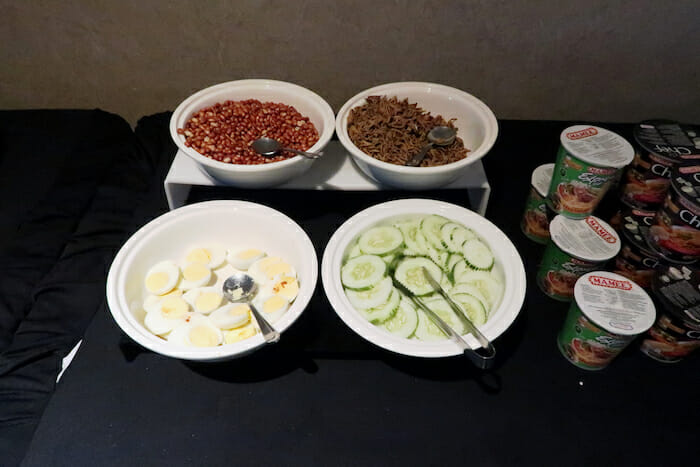 bowls of food on a table