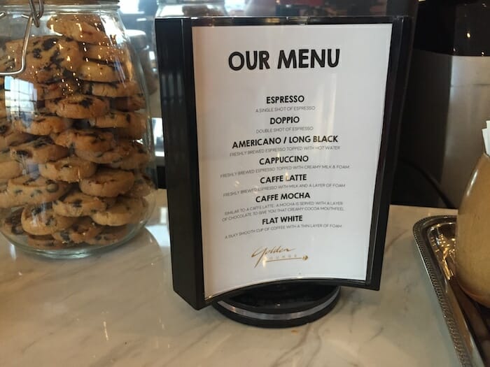 a menu on a table