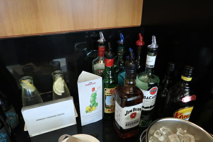 a group of bottles on a counter