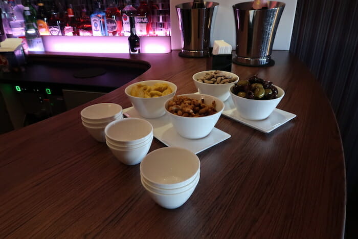 a group of bowls of food on a table