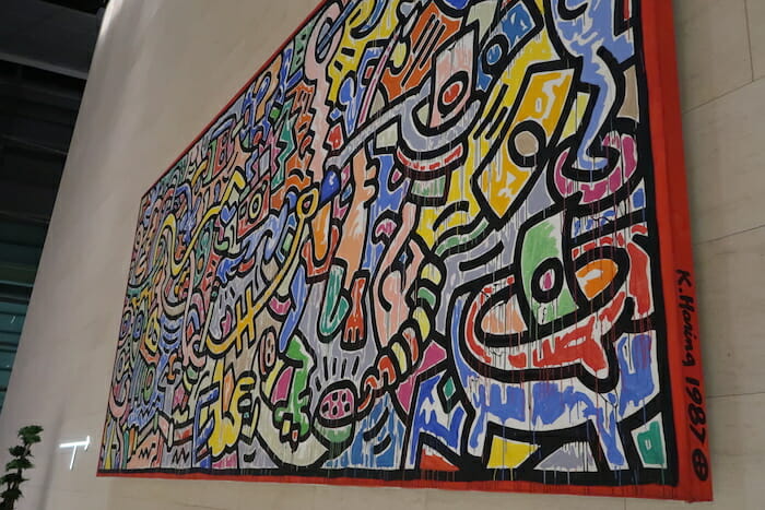 a colorful art on a wall