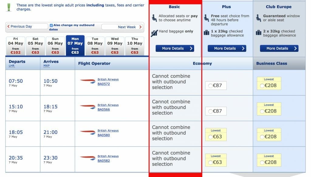 Are British Airways Basic Economy Fares About To Get Better?