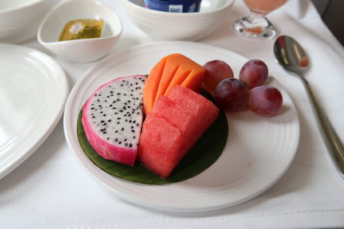 a plate of fruit on a table