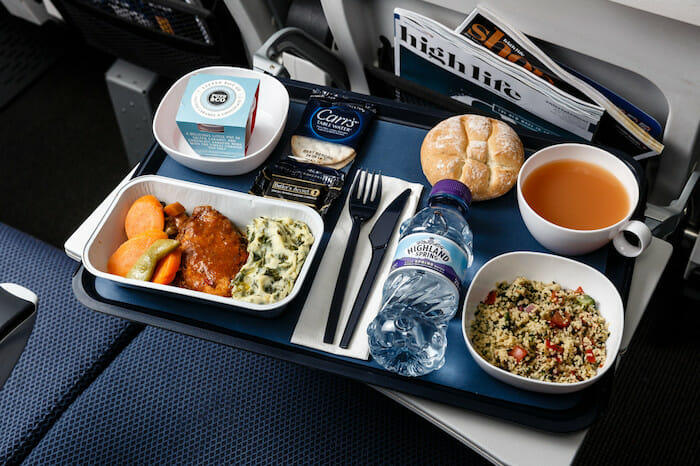 a tray of food on a table