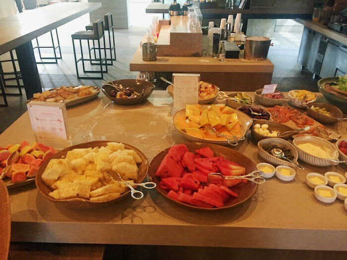 a table with food on it