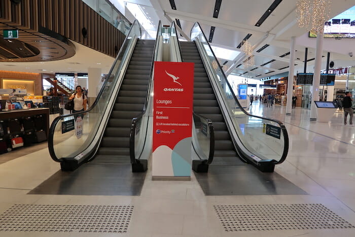 a two escalators in a building