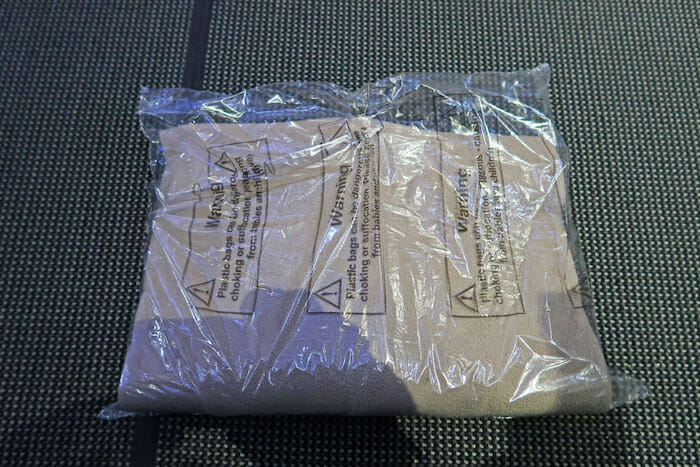 a plastic bag with a package on it