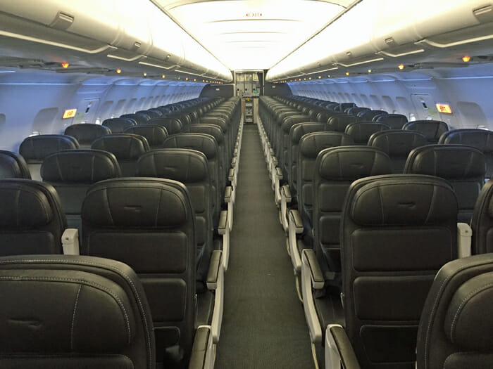 the inside of an airplane