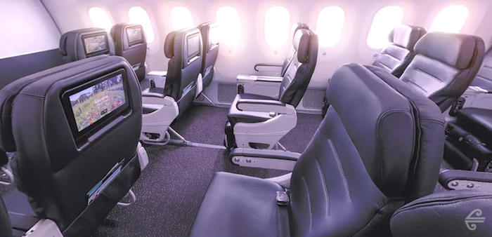 a row of seats in an airplane