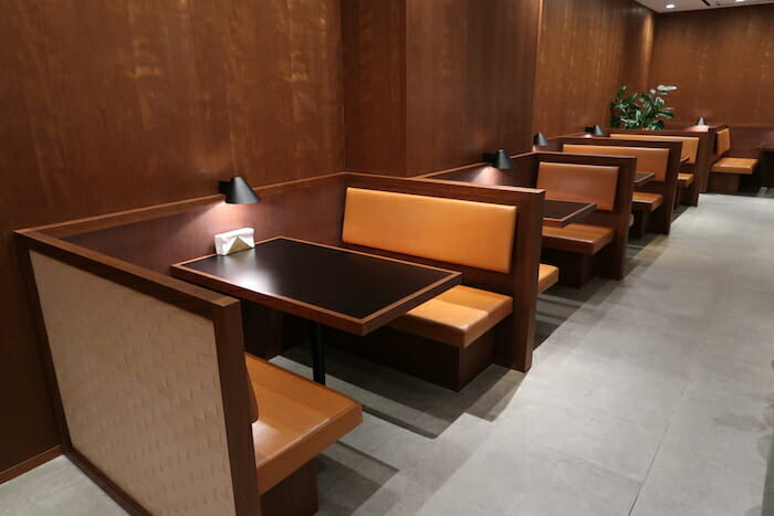 a booth seating in a restaurant