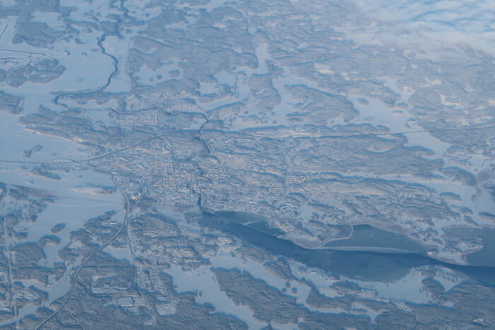 an aerial view of a city