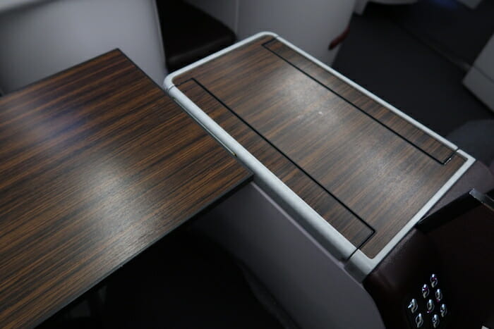 a table on a plane